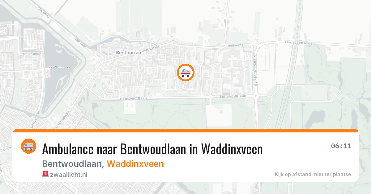 Ambulance naar Bentwoudlaan in Waddinxveen — 14 aug 2026