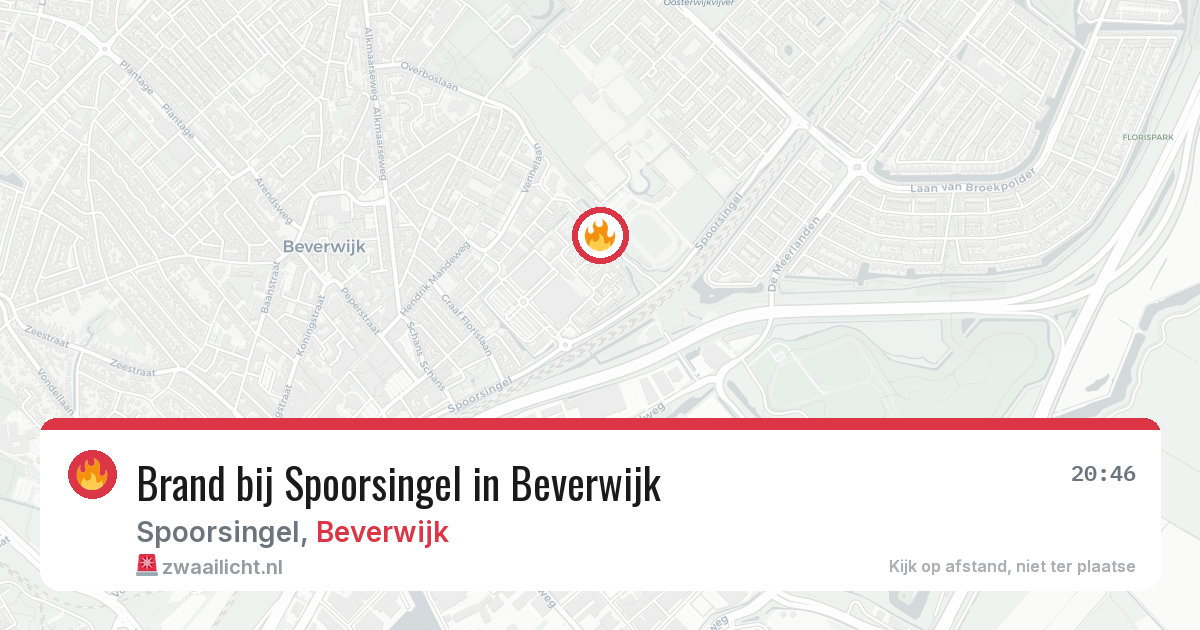 Brand bij Spoorsingel in Beverwijk — 12 aug 2026