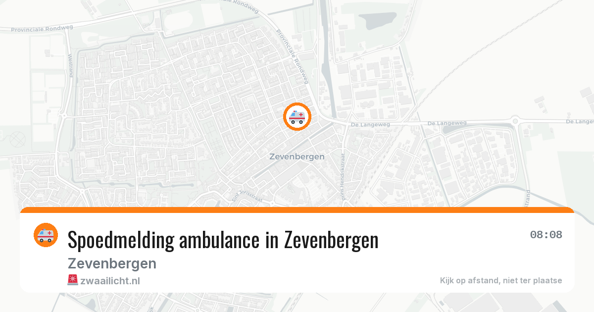 Spoedmelding ambulance in Zevenbergen — 3 aug 2026