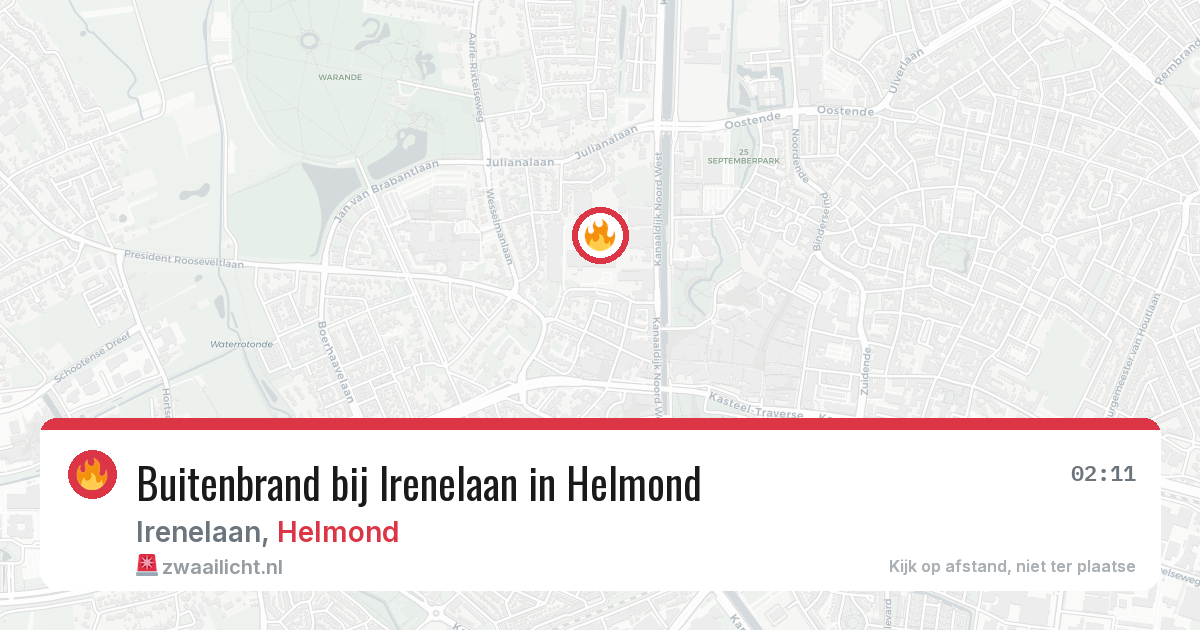 Buitenbrand bij Irenelaan in Helmond — 1 jun 2026