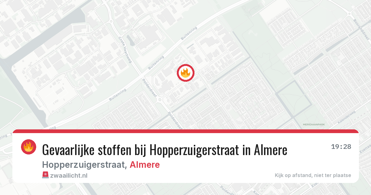 Gevaarlijke stoffen bij Hopperzuigerstraat in Almere — 23 jun 2026