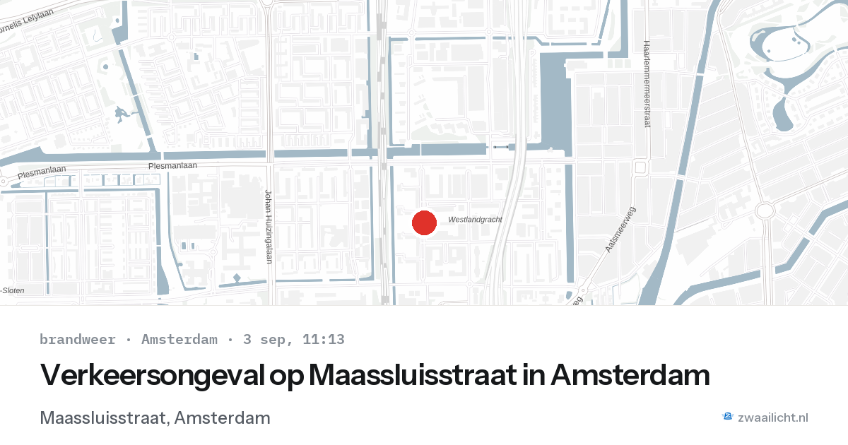 Verkeersongeval op Maassluisstraat in Amsterdam — 3 sep 2026