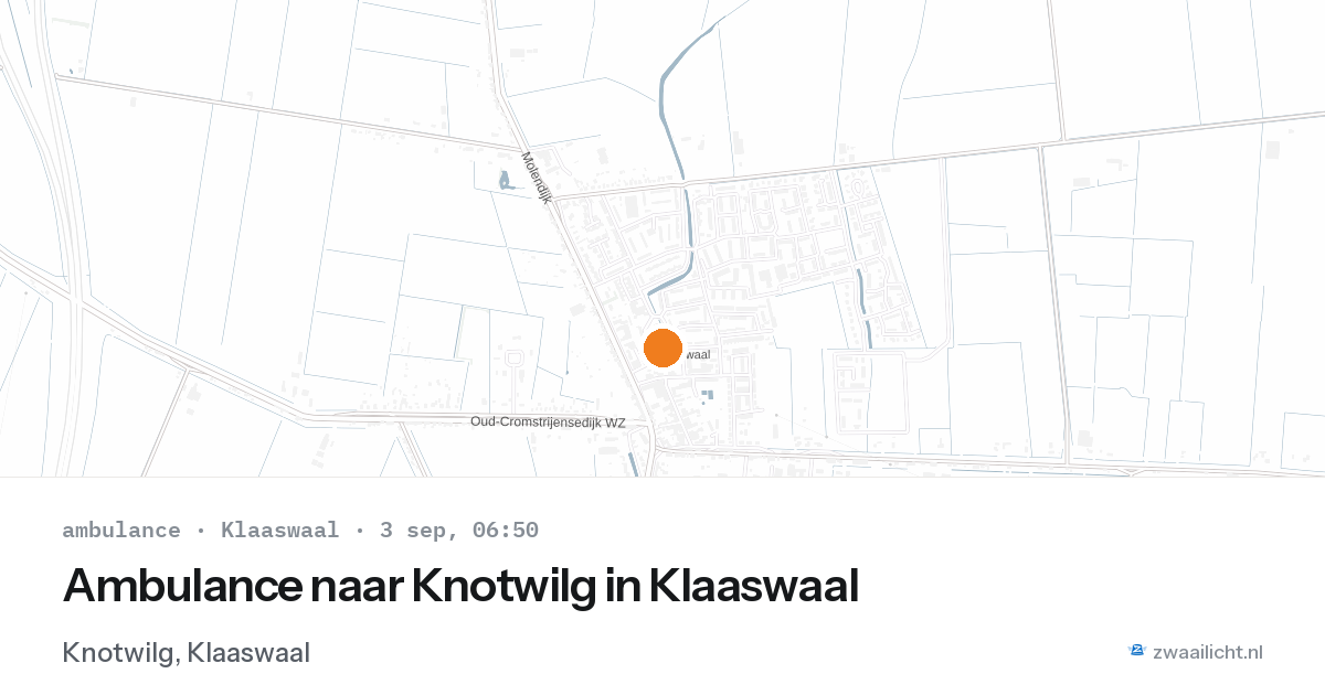 Ambulance naar Knotwilg in Klaaswaal — 3 sep 2026