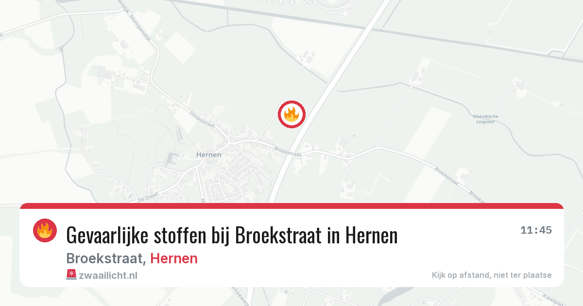 Gevaarlijke stoffen bij Broekstraat in Hernen — 11 apr 2026
