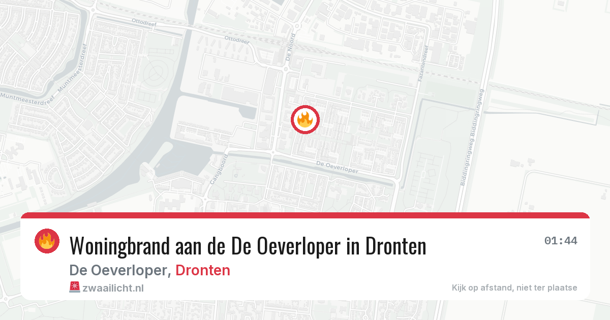Woningbrand aan de De Oeverloper in Dronten — 4 jul 2026