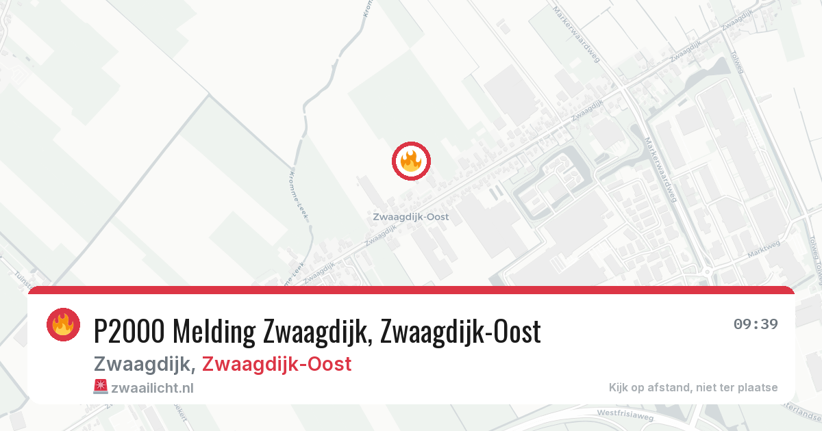 P2000 Melding Zwaagdijk, Zwaagdijk-Oost — 20 jun 2026