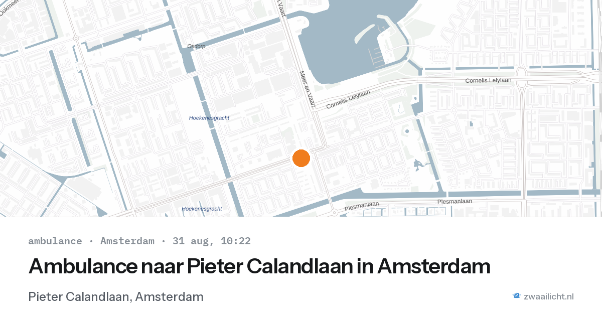 Ambulance naar Pieter Calandlaan in Amsterdam — 31 aug 2026