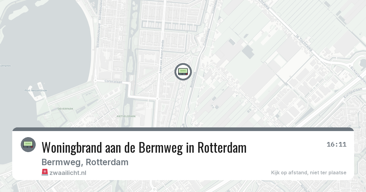 Woningbrand aan de Bermweg in Rotterdam — 24 jun 2026