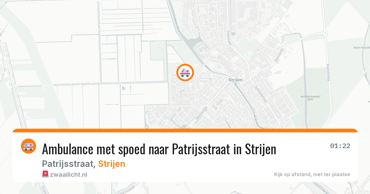 Ambulance met spoed naar Patrijsstraat in Strijen — 26 apr 2026