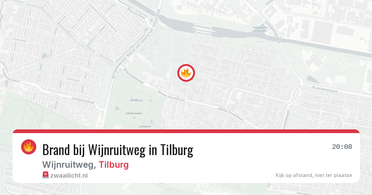 Brand bij Wijnruitweg in Tilburg — 17 jul 2026
