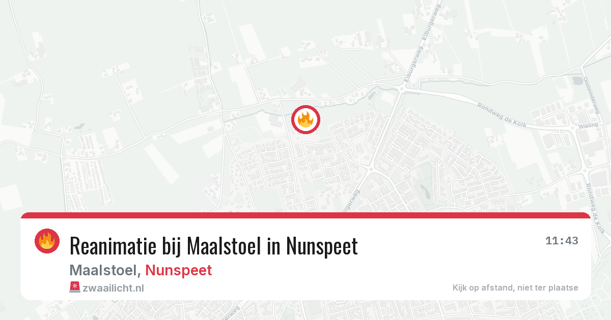 Reanimatie bij Maalstoel in Nunspeet — 5 aug 2026