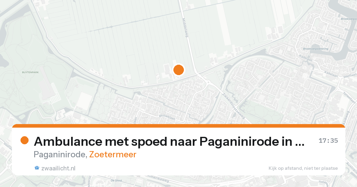 Ambulance met spoed naar Paganinirode in Zoetermeer — 21 aug 2026