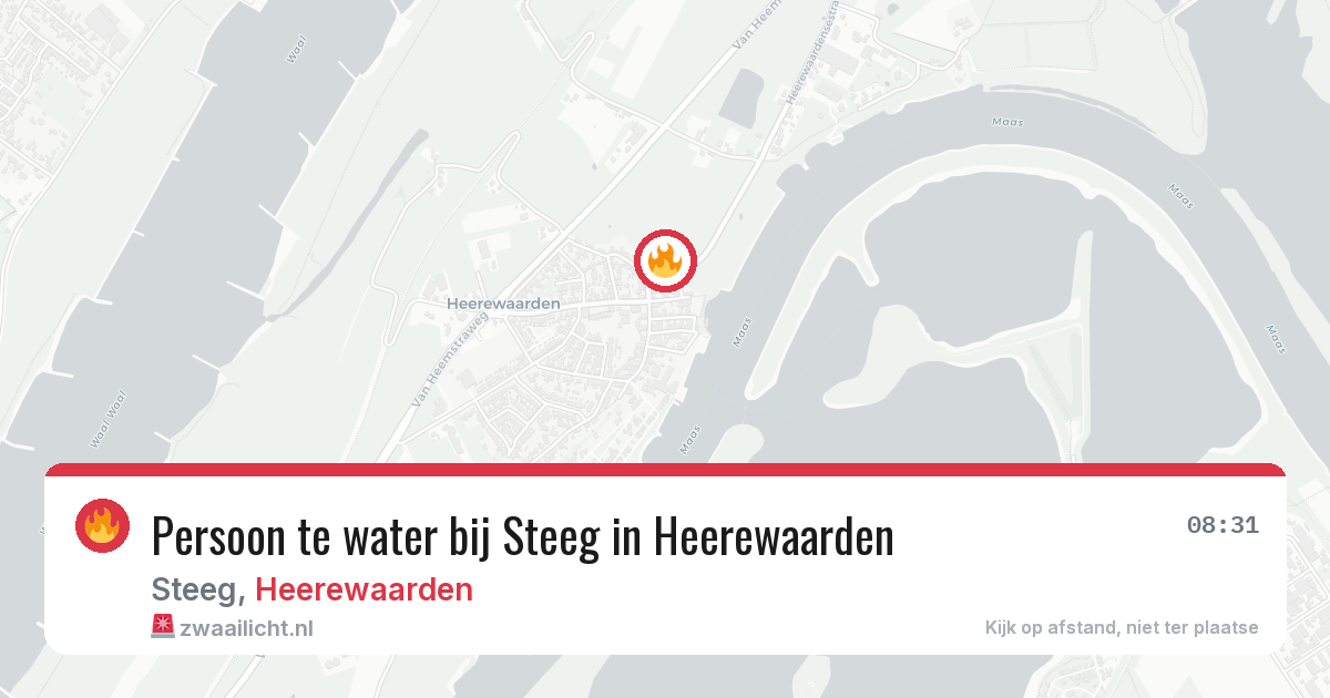 Persoon te water bij Steeg in Heerewaarden — 16 jun 2026