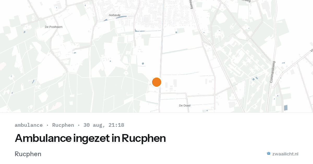Ambulance ingezet in Rucphen — 30 aug 2026