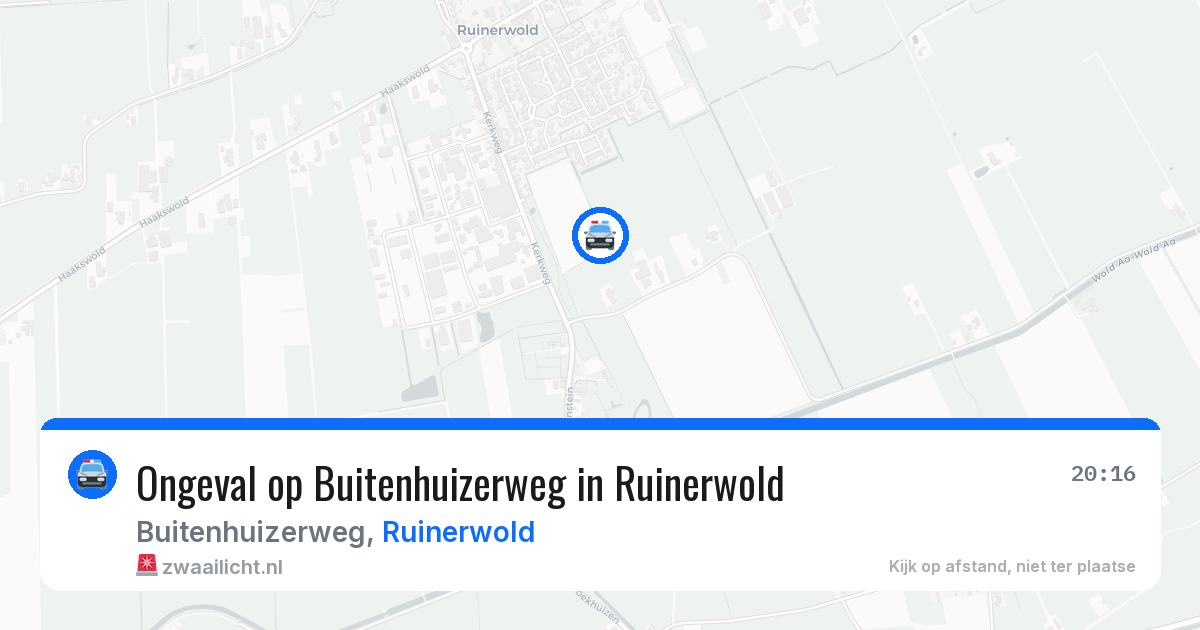 Ongeval op Buitenhuizerweg in Ruinerwold — 16 jan 2026
