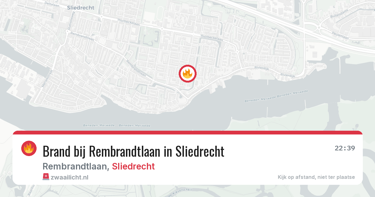 Brand bij Rembrandtlaan in Sliedrecht — 29 mei 2026