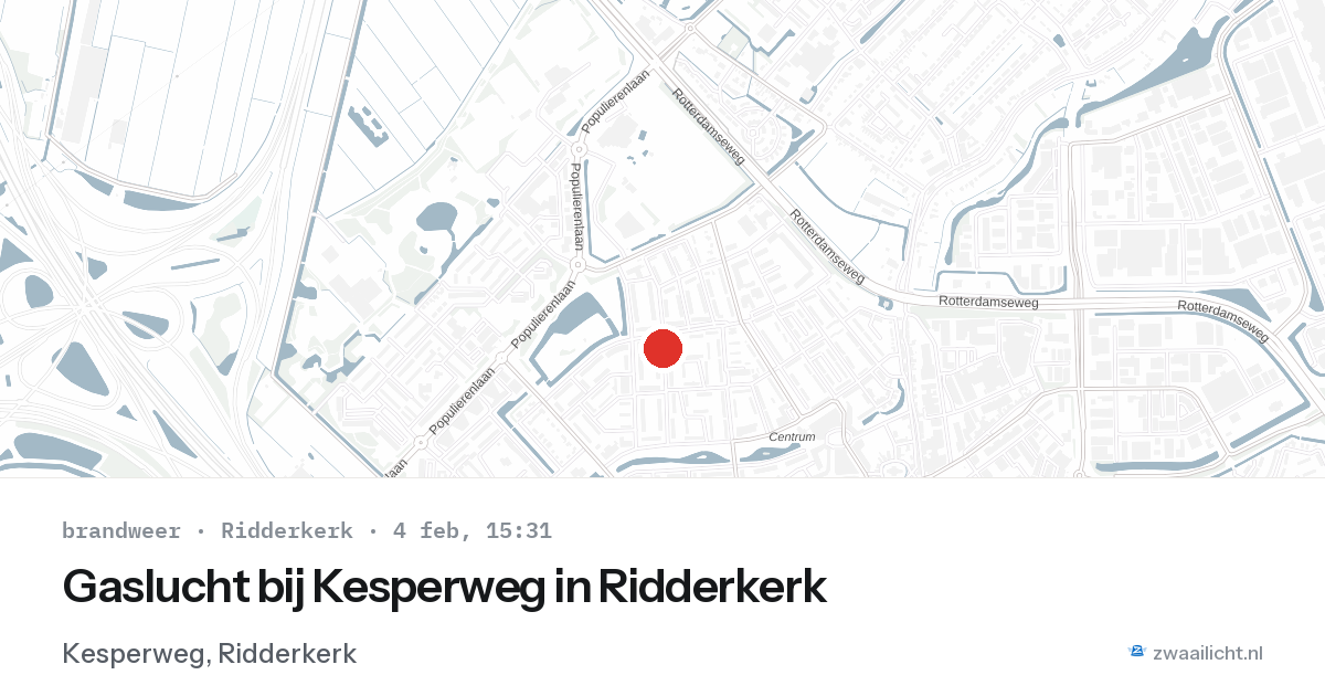 Gaslucht bij Kesperweg in Ridderkerk — 4 feb 2026