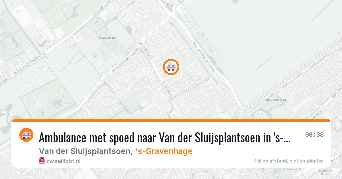 Ambulance met spoed naar Van der Sluijsplantsoen in 's-Gravenhage — 3 aug 2026