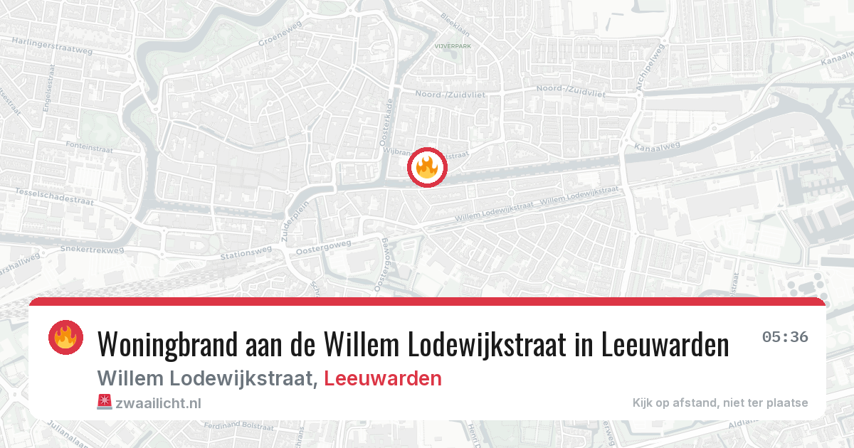 Woningbrand aan de Willem Lodewijkstraat in Leeuwarden — 20 jun 2026