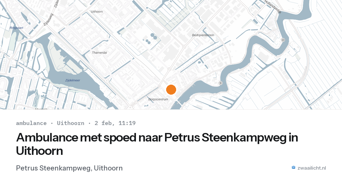 Ambulance met spoed naar Petrus Steenkampweg in Uithoorn — 2 feb 2026