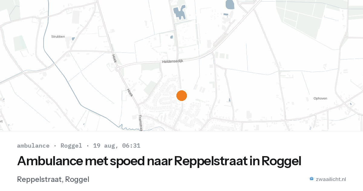 Ambulance met spoed naar Reppelstraat in Roggel — 19 aug 2026