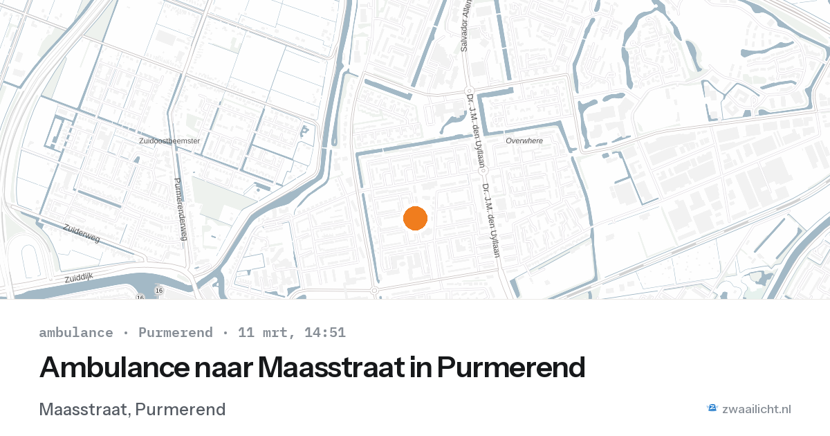 Ambulance naar Maasstraat in Purmerend — 11 mrt 2026