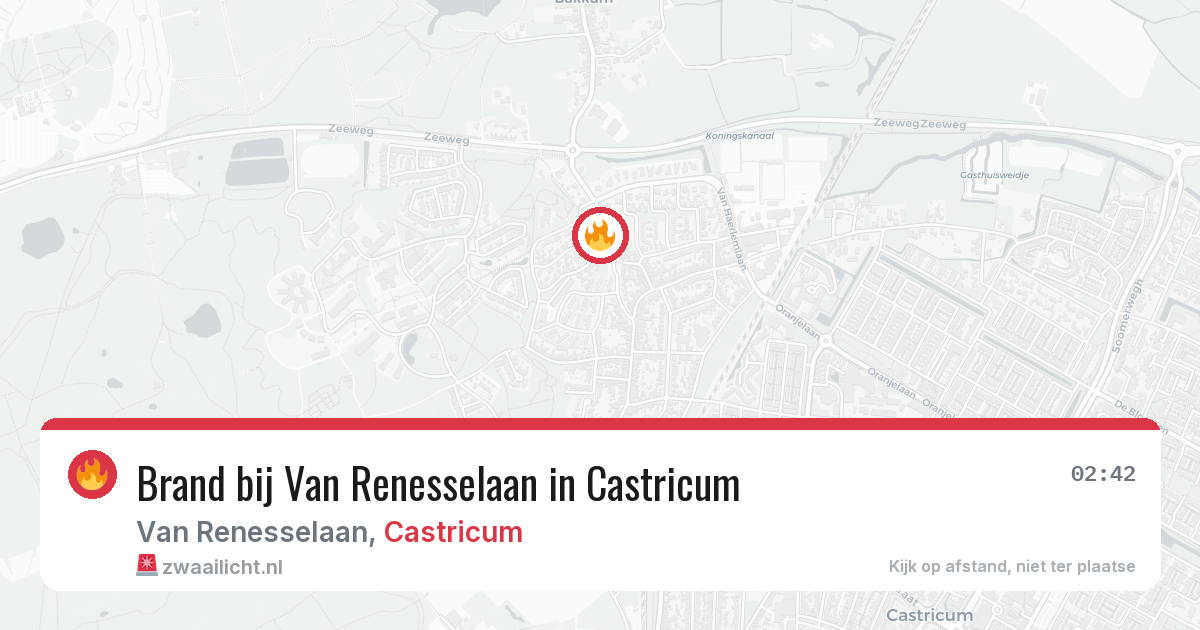 Brand bij Van Renesselaan in Castricum — 15 apr 2026