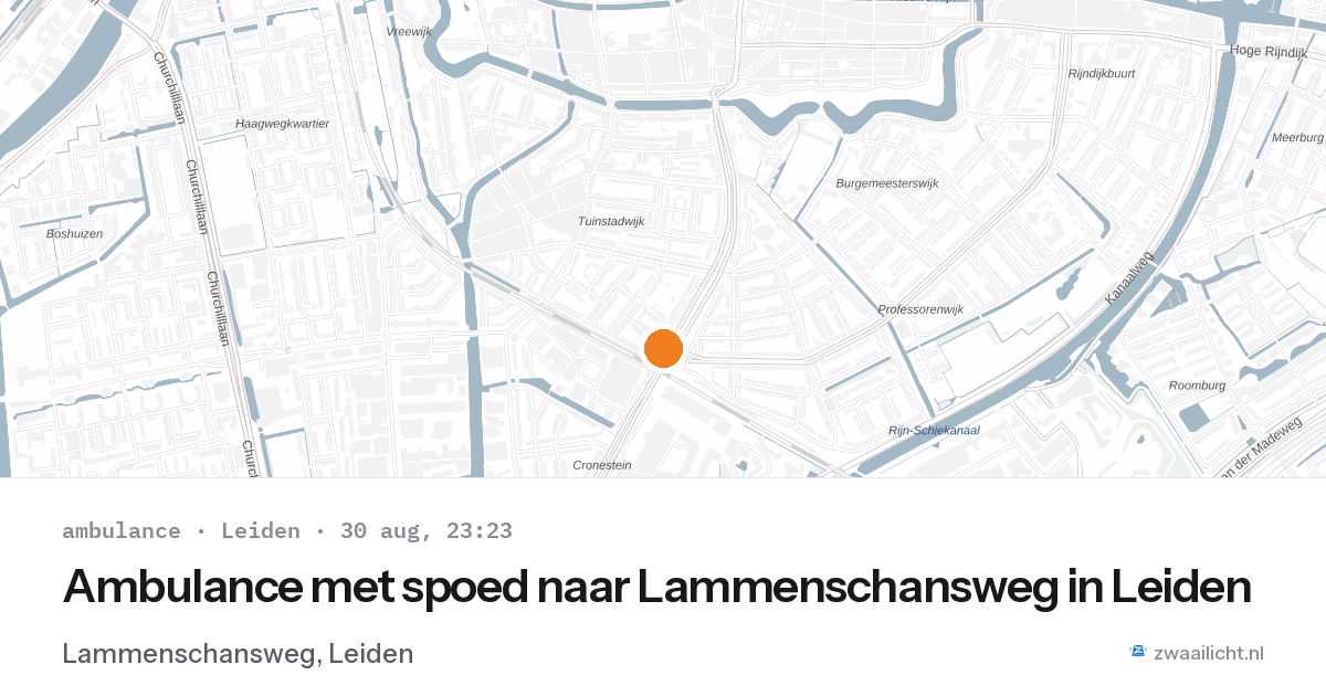 Ambulance met spoed naar Lammenschansweg in Leiden — 30 aug 2026
