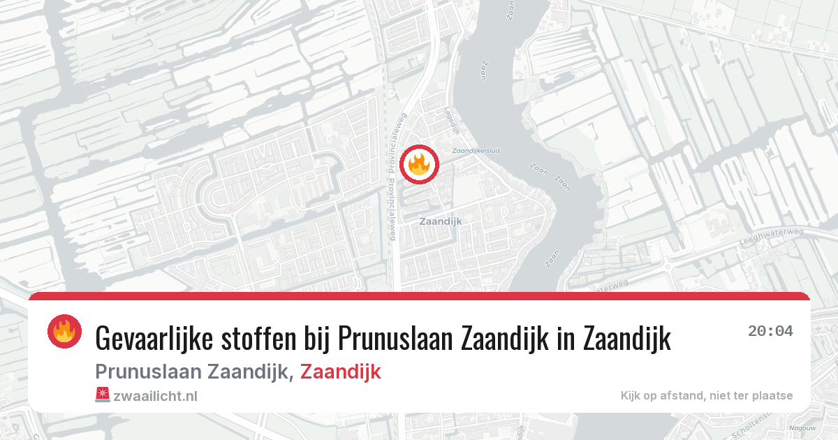Gevaarlijke stoffen bij Prunuslaan Zaandijk in Zaandijk — 27 jul 2026