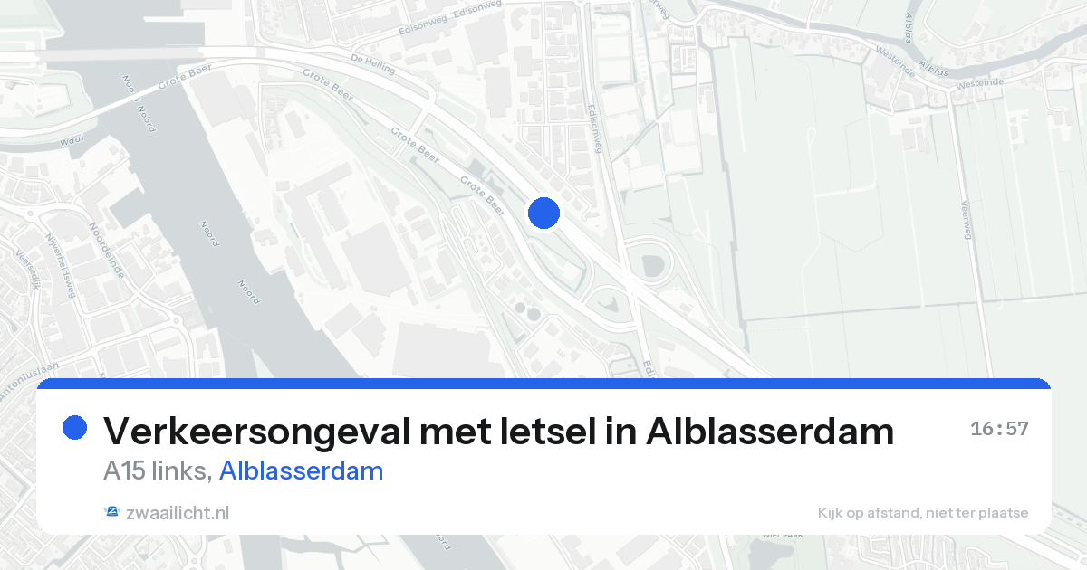 Verkeersongeval met letsel in Alblasserdam — 24 aug 2026