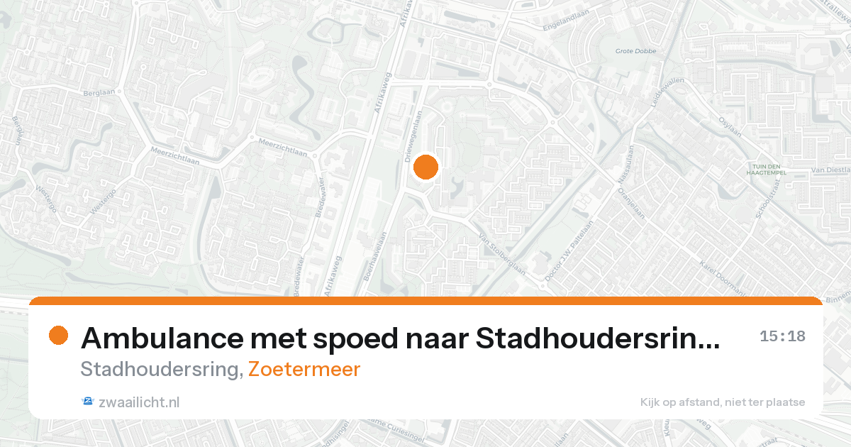 Ambulance met spoed naar Stadhoudersring in Zoetermeer — 16 mei 2026