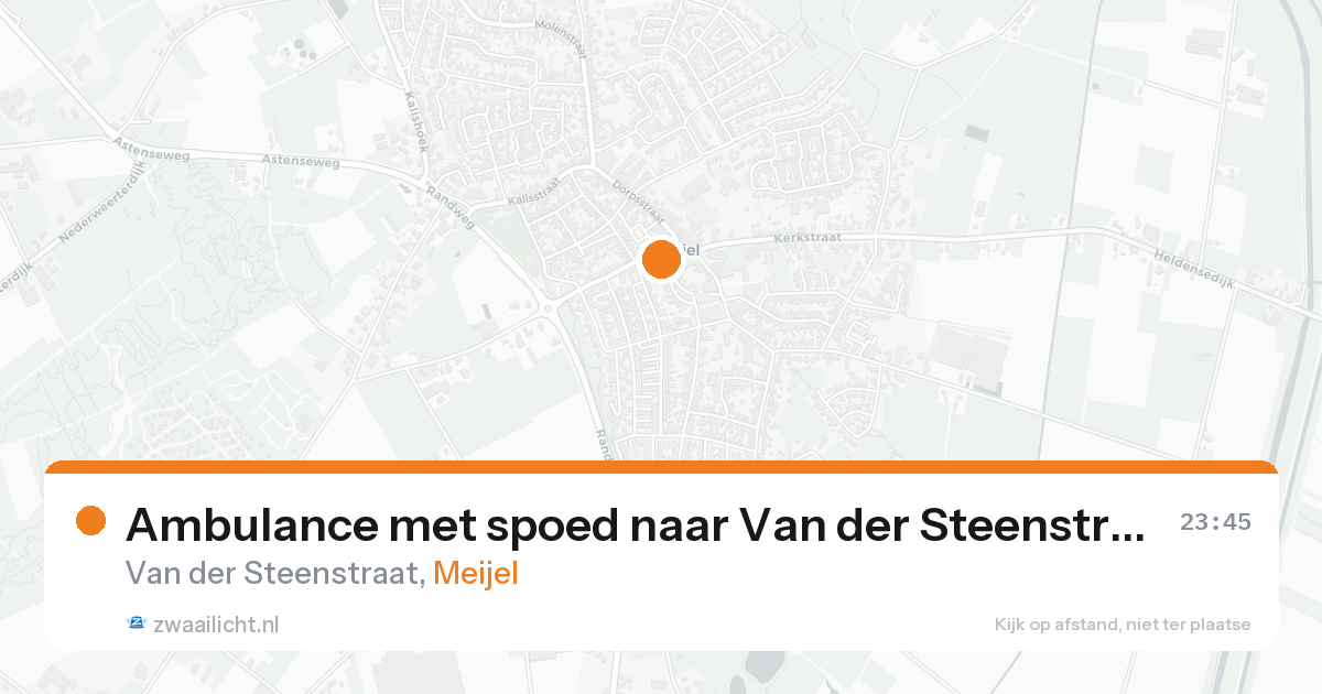 Ambulance met spoed naar Van der Steenstraat in Meijel — 16 aug 2026