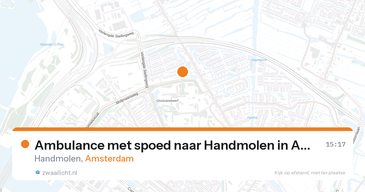 Ambulance met spoed naar Handmolen in Amsterdam — 27 aug 2026