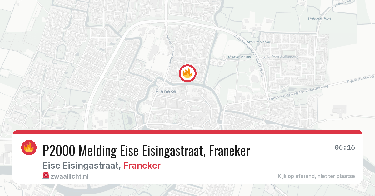 P2000 Melding Eise Eisingastraat, Franeker — 25 jun 2026
