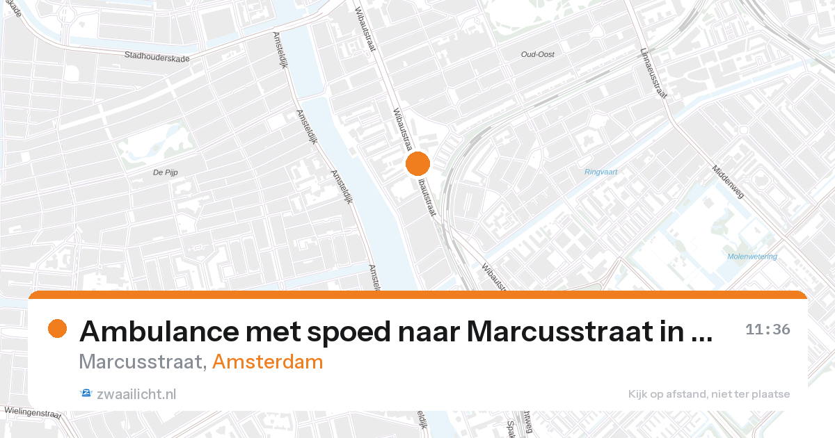 Ambulance met spoed naar Marcusstraat in Amsterdam — 27 aug 2026