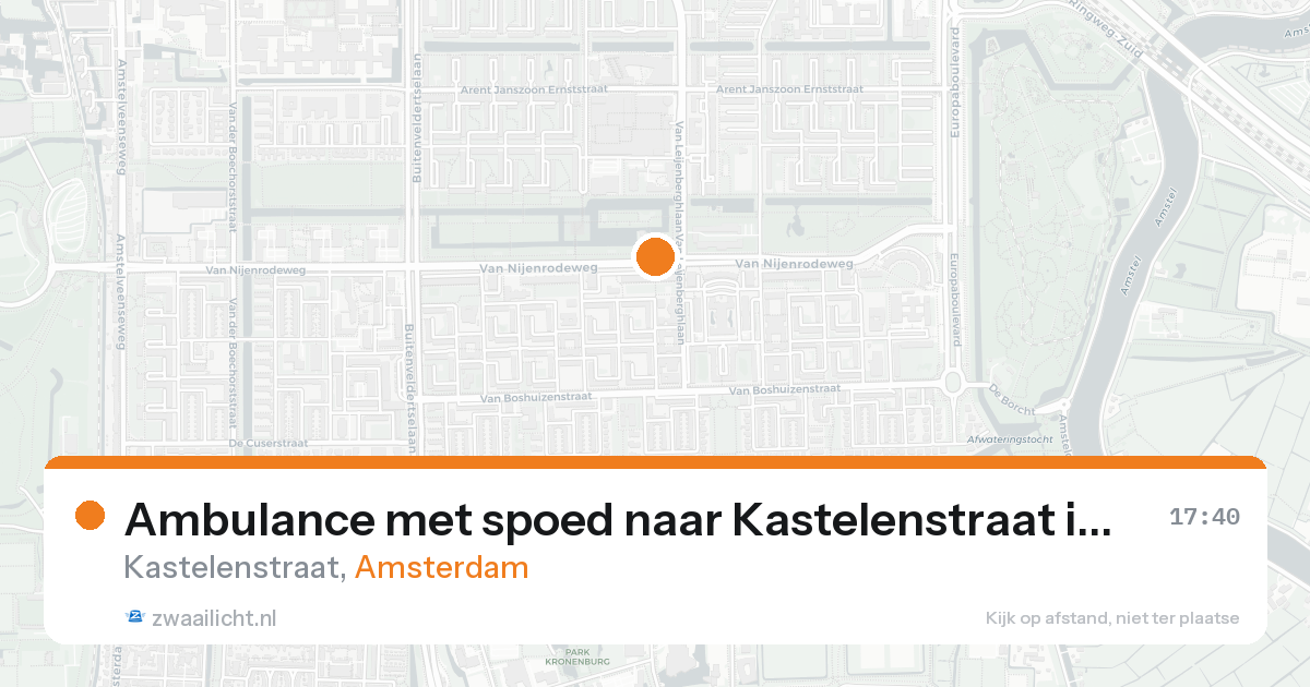 Ambulance met spoed naar Kastelenstraat in Amsterdam — 24 aug 2026