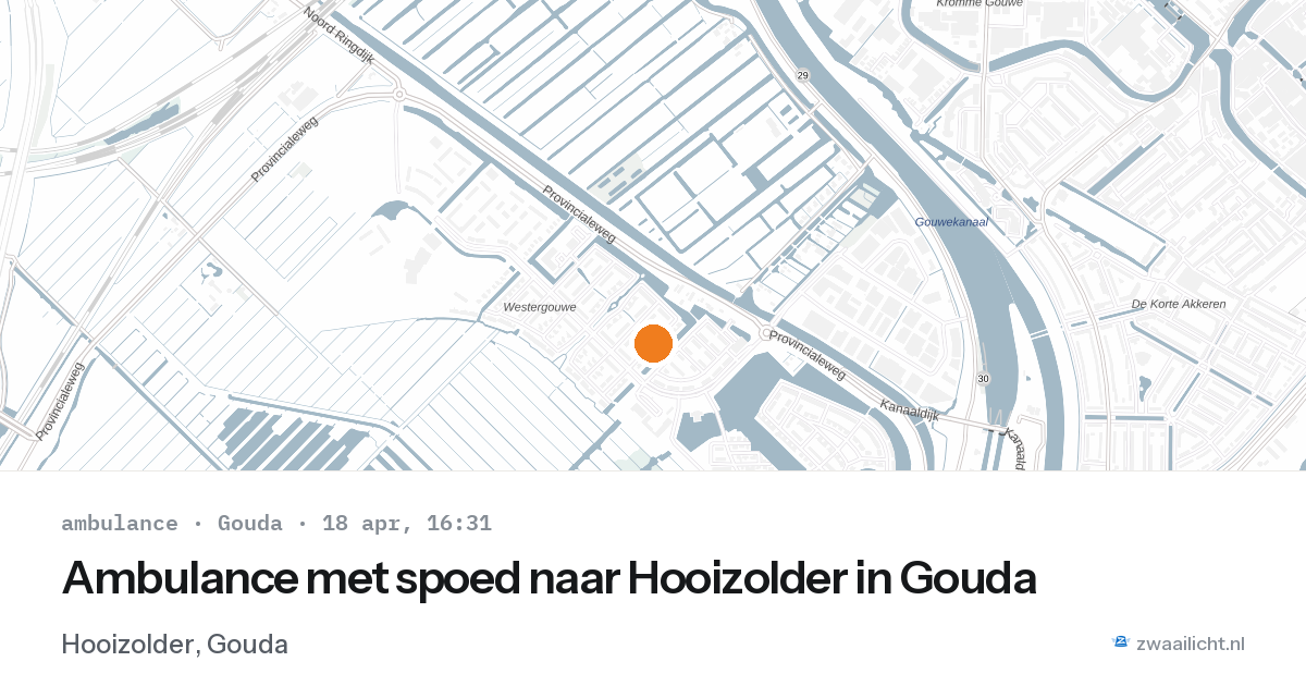 Ambulance met spoed naar Hooizolder in Gouda — 18 apr 2026