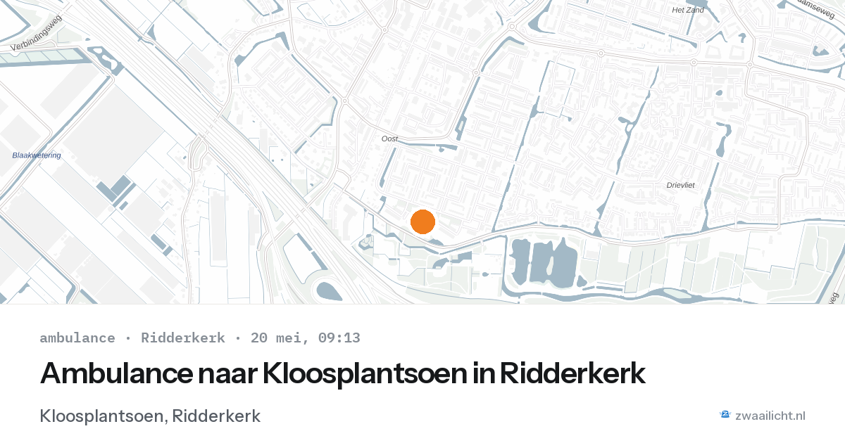Ambulance naar Kloosplantsoen in Ridderkerk — 20 mei 2026