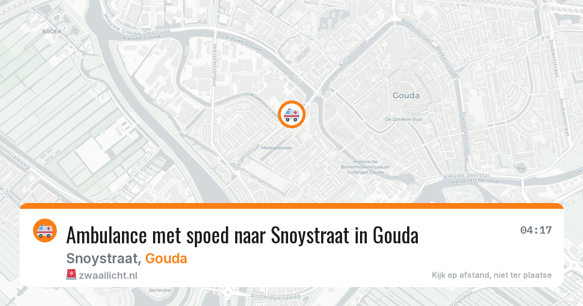 Ambulance met spoed naar Snoystraat in Gouda — 18 apr 2026
