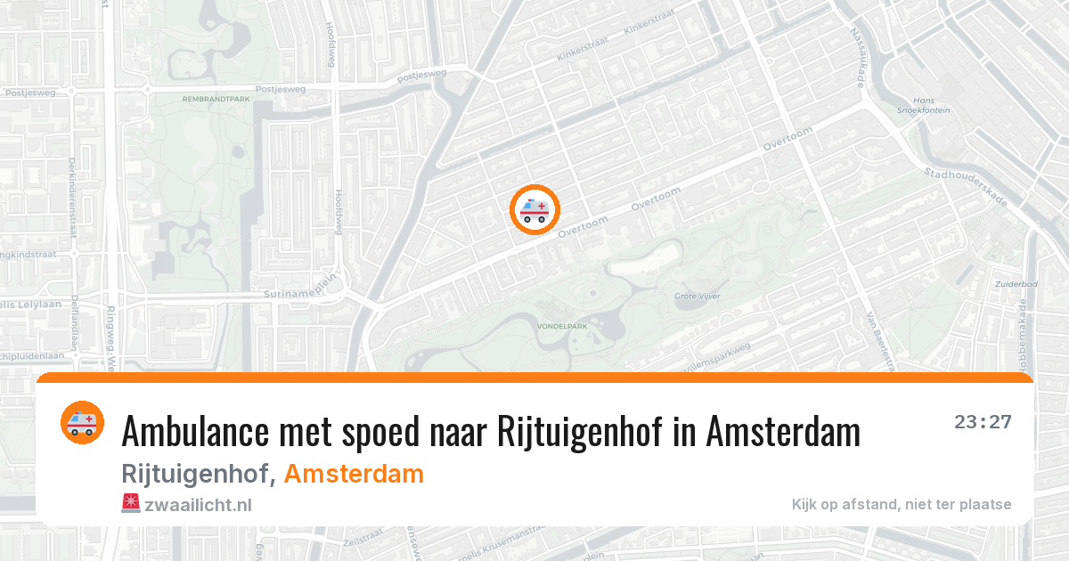 Ambulance met spoed naar Rijtuigenhof in Amsterdam — 10 mei 2026