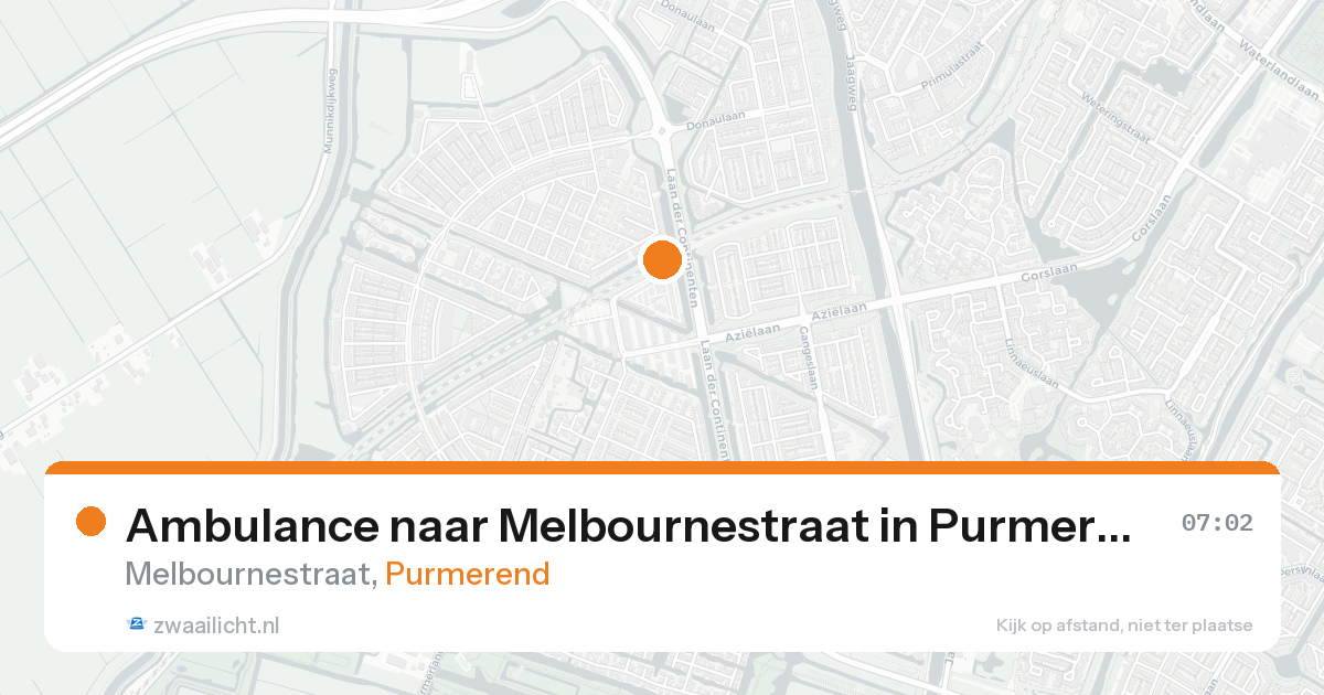 Ambulance naar Melbournestraat in Purmerend — 20 aug 2026