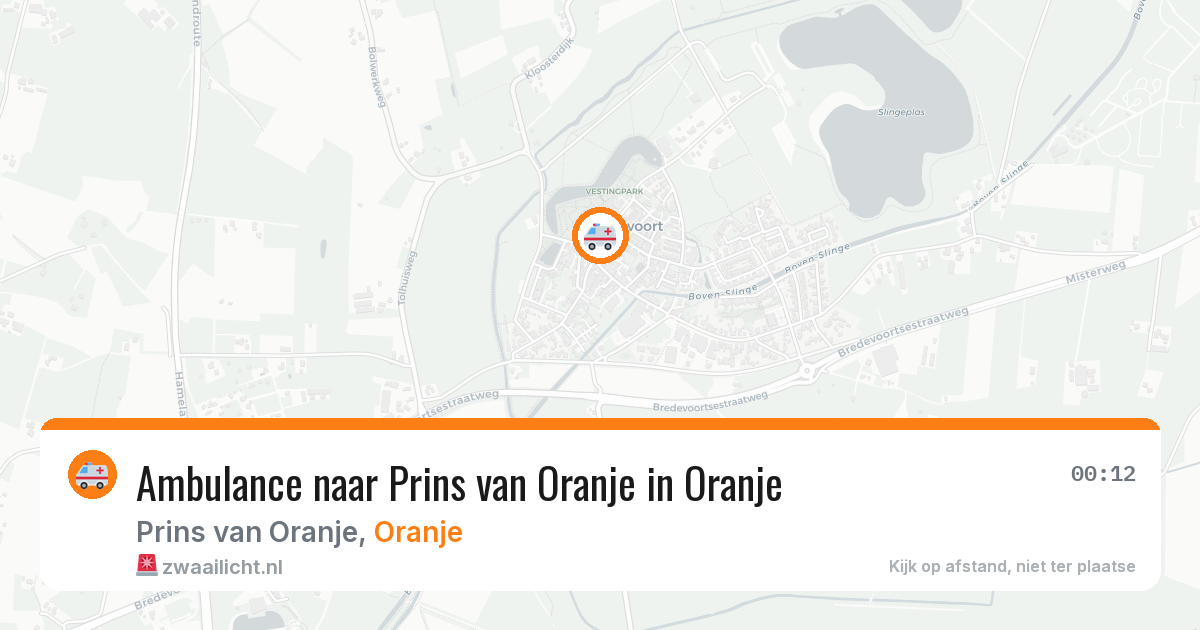 Ambulance naar Prins van Oranje in Oranje — 16 mrt 2026