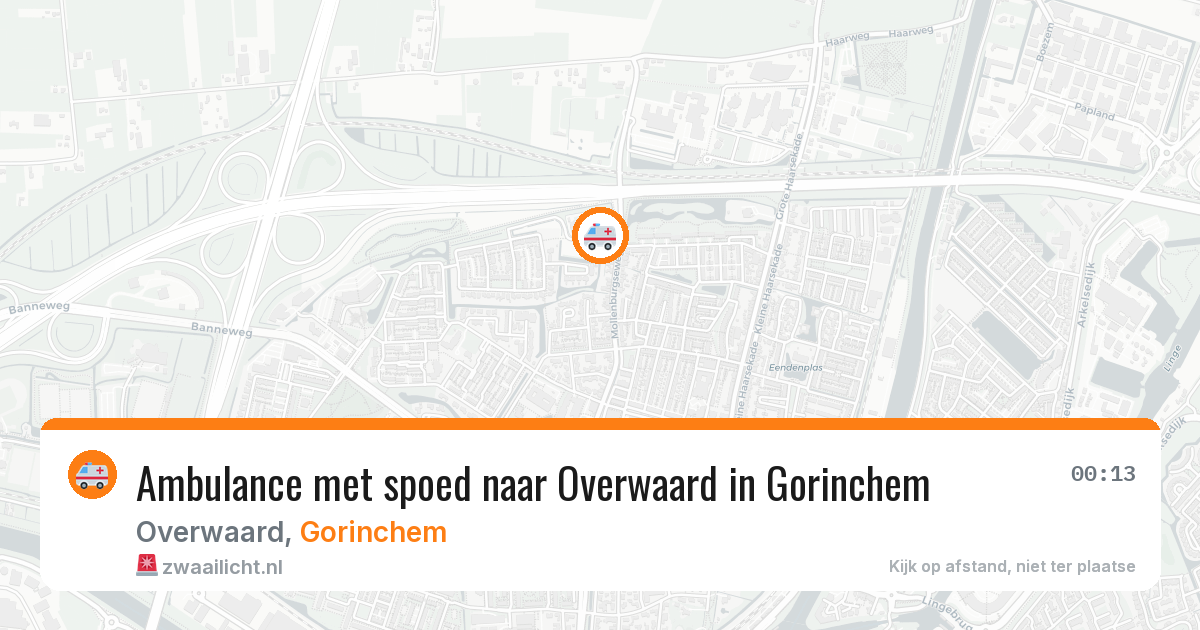 Ambulance met spoed naar Overwaard in Gorinchem — 4 aug 2026