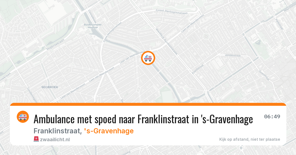 Ambulance met spoed naar Franklinstraat in 's-Gravenhage — 10 jul 2026