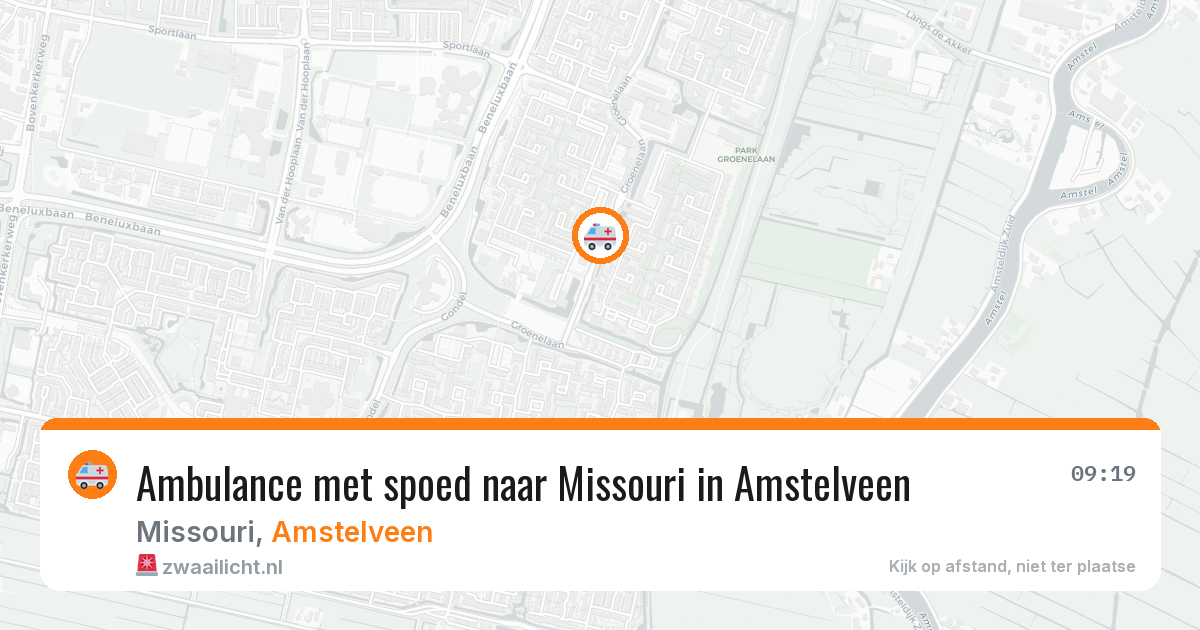 Ambulance met spoed naar Missouri in Amstelveen — 7 aug 2026