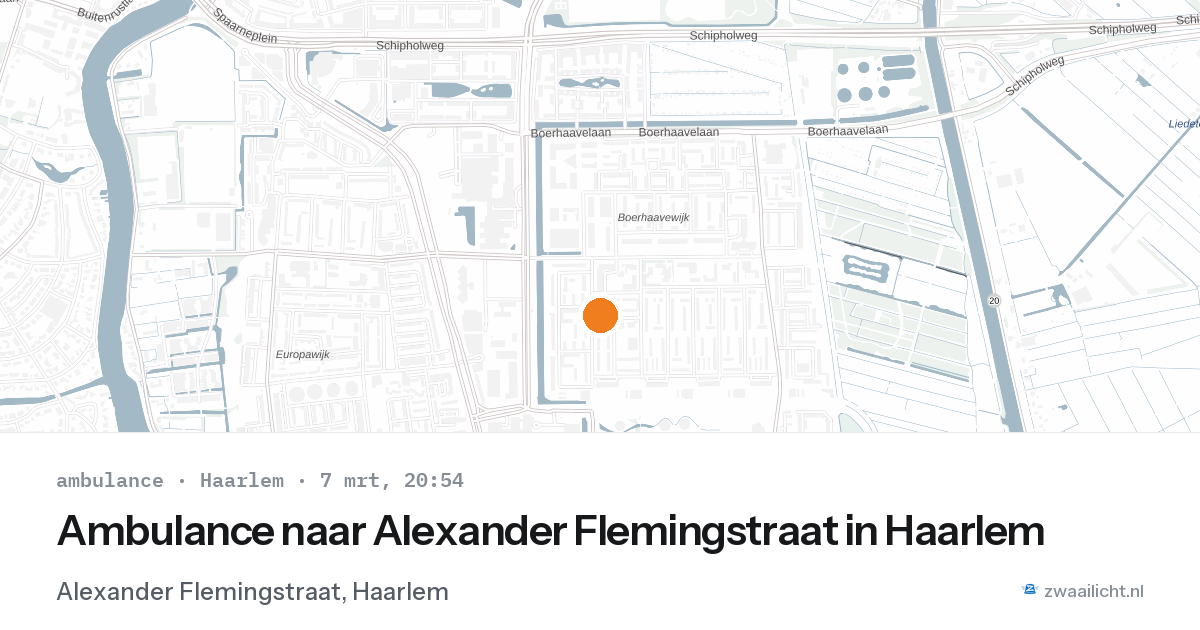 Ambulance naar Alexander Flemingstraat in Haarlem — 7 mrt 2026