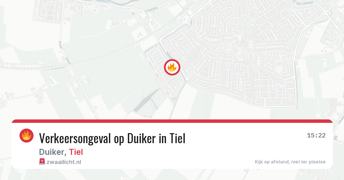 Verkeersongeval op Duiker in Tiel — 7 aug 2026