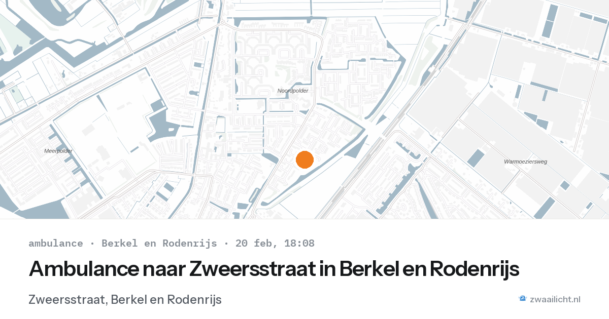 Ambulance naar Zweersstraat in Berkel en Rodenrijs — 20 feb 2026