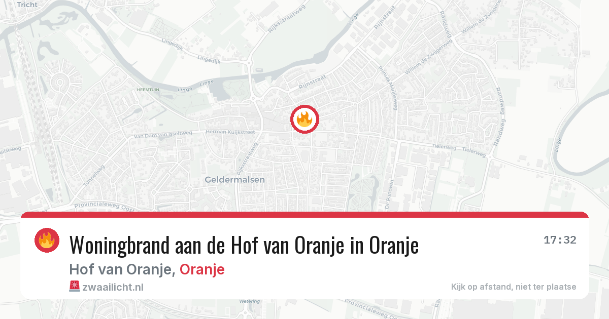 Woningbrand aan de Hof van Oranje in Oranje — 19 jan 2026