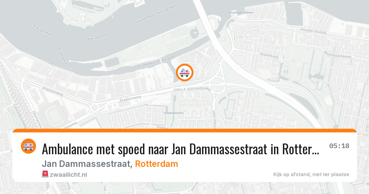 Ambulance met spoed naar Jan Dammassestraat in Rotterdam — 8 jun 2026
